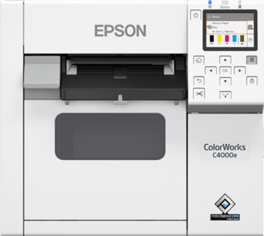 Epson Colorworks C4000 Farbetikettendrucker mit gl&auml;nzender Schwarztinte